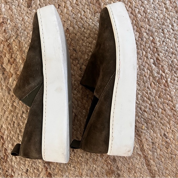 Vince Olive Green Suede-like Sneaker - Picture 2 of 3